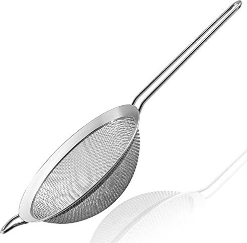 Anaeat Fine Mesh Strainers - Premium Stainless Steel Colander Sieve Sifters, with Durable Mesh and Sturdy Handle, Excellent for Sifting Dry ingredients, Flour, Pastas, Rice, Tea (4.73）