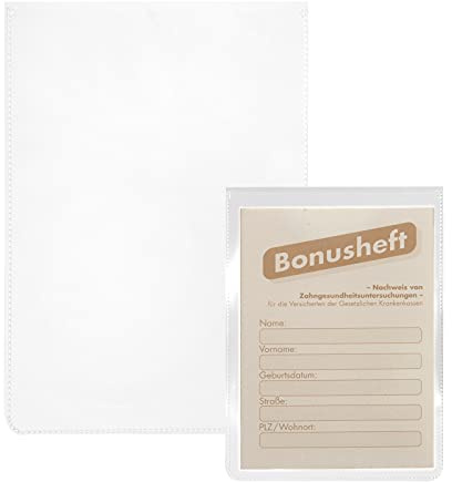Ausweishülle und Schutzhülle für DIN A7 105 x 74 mm [3 Stück] Ausweishülle Hülle aus Weichplastik transparent geeignet für Dokumente Führerschein alt Bonusheft Sozialversicherungsausweis