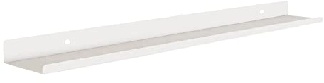 MILUKA Wandregal Weiß Metall | Regal Wand 70 cm Long | Wandboards Für Bilderrahmen Dekos, Buch, Für Schlafzimmer, Küche, Büro, Wohnzimmer | Regale für Wände Weiß