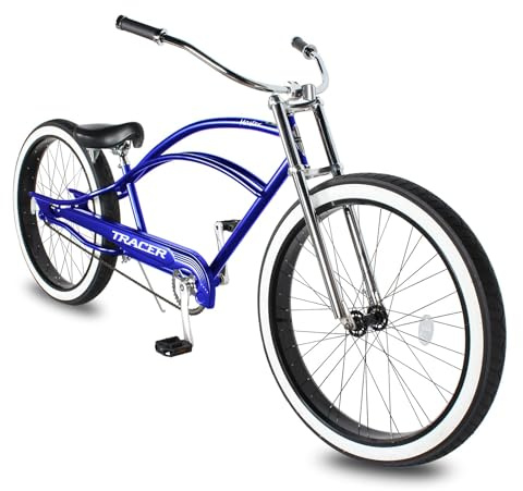 Tracer Master 29-Inch Chopper Beach Cruiser Bike Single-Speed Fat Tire Bike for Man, Comfort Bike for Adults (Blue)