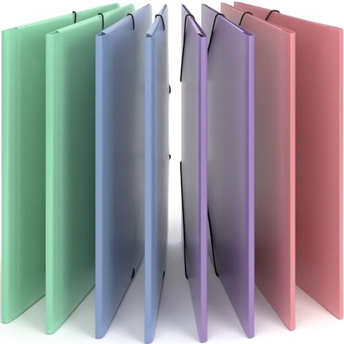 ACROPAQ - 8 x Eckspannermappe A4 - Sammelmappe A4, Mappe, Bis zu 200 Seiten, Wind, Farbkollektion 'Natur', Mappen schnellhefter - Heftmappe, Jurismappe