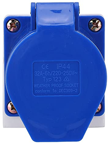 Prise de Courant Industrielle, Monophasée à 3 Broches, Antidéflagrante avec Installation Ouverte, 32A 220-250V pour une Utilisation Intérieure et extérieure.