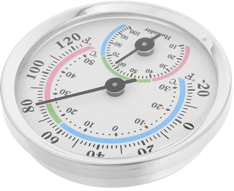 BCOATH Mini Thermomètre Hygromètre En Alliage D'aluminium Jauge De Température D'humidité Affichage Analogique Précis