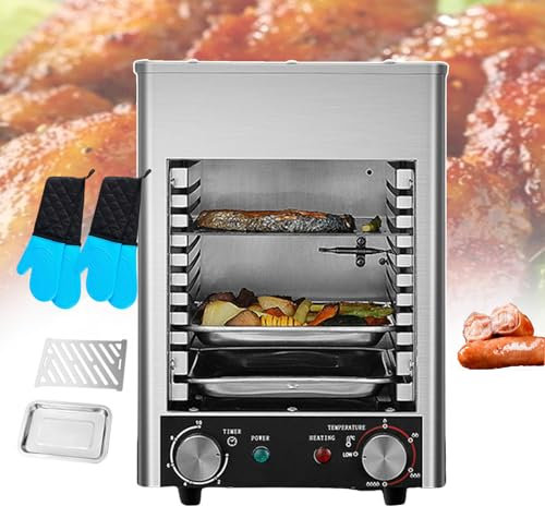 forplubossmmp Fornello Elettrico per Bistecche Teppanyaki Grill 13,1 * 10 * 14,5 Pollici, Piastre Elettriche per Bistecche da 1700 W, Padella per Barbecue A Temperatura Costante 800 °C (con 2 Guanti)