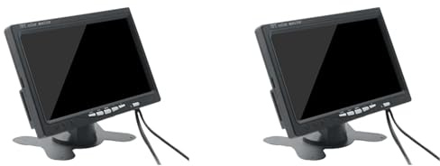 Onchdbfhuu 2X Mini TV Monitor HD de 7 Pulgadas 800X480 Pantallas LCD Portátiles para Automóvil En DVD/CMMB Dos Entradas para Camiones Automóviles Pasajeros