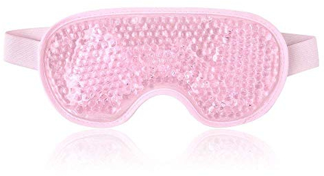 County Aqua Peas Cooling Gel Eye Mask - Cool/Warm Therapy - Perfect For Insomnia, Puffy Eyes & Dark Circles (Pink)