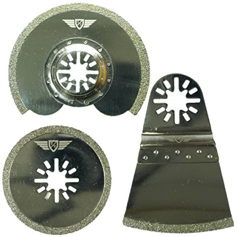 3 x TopsTools UNKA3DB Diamant Mörtelklingen für Bosch Fein (nicht StarLock) Makita Milwaukee Einhell Ergotools Hitachi Parkside Ryobi Worx Workzone Multifunktionswerkzeug