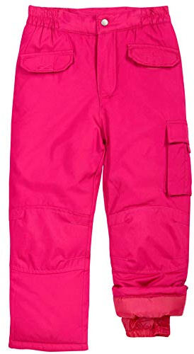 Cherokee Kids Snow Pants - Insulated Heavyweight Waterproof Ski Pants for Boys & Girls - Breathable Winter Gear for Kids, Size 12/14, Berry