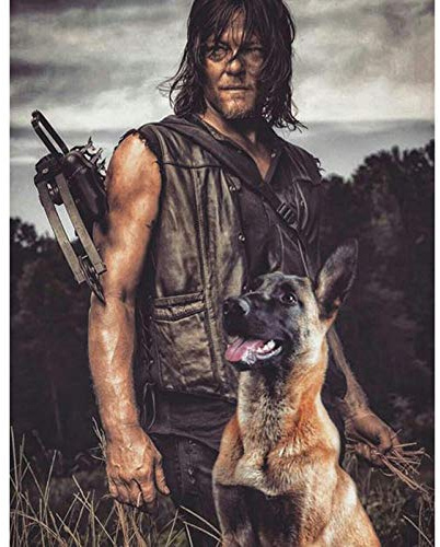 DIY en Bois Puzzle geant Bois Adulte Chien 1000 Pieces Nouvelle arrivée Le Walking Dead Chien Cristal Perles Travail Manuel