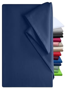 npluseins Bettlaken 150x250cm â€“ Leintuch Gummizug â€“ Tuch ist ideal für Terrasse Reisen Camping und Tischtuch - Wohnmobil Laken - Betttuch Gummizug â€“ 100% Baumwolle, ca. 150 x 250 cm, Navy