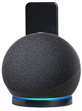 shinar Wandhalterung für Echo Dot 4/Echo dot 5/Echo Pop- Platzsparend,Halterung Zubehör für Echo Dot 4/5 Ständer mit integriertem Kabelmanagement, Keine Schrauben notwendig (1-Pack, Anthrazit Schwarz)