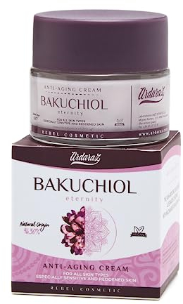 Ardaraz Feuchtigkeitsspendende Gesichtscreme Damen mit Bakuchiol (pflanzliches Retinol) und Hyaluronsäure. Anti Aging Creme Frauen, Antioxidans, das die Haut glättet.