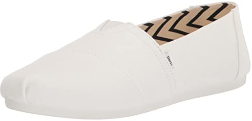 TOMS Damen Alpargata aus recycelter Baumwolle Flache Slipper, Weiß, 39 EU