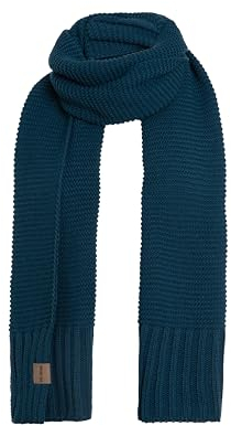 KNIT FACTORY - Jamie Schal - gewalkter Wolle Strickschal - 2m lange Winterschal für Damen und Herren - Petrol - 200x45 cm