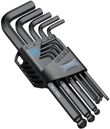 VORXEON Innensechskantschlüssel-Set, 1,5 mm - 10 mm, metrisches langes Kugelende, Inbusschlüssel-Set, L-Schlüssel mit sichtbarer Codierung für Fahrrad, Motorrad, Reparatur, Möbelmontage, Haushalt,