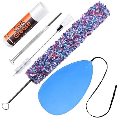 Flute Care Cleaner Kit with Cork Grease,Multifunctional Cleaning Brush, Cotton Cleaning Brush, Swab and Screw, Niantime Flute Cleaning Kit for Base Maintenance