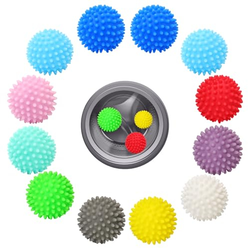 Lot de 12 balles de séchage pour doudounes, boules de lavage réutilisables pour sèche-linge et sèche-linge
