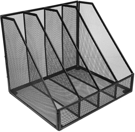 KICHOUSE Netz-akten-Organizer Aus Eisen Fächern Für Schreibtisch Dokumentenhalter Für Büro Und Heimgebrauch Mit Mesh-Design