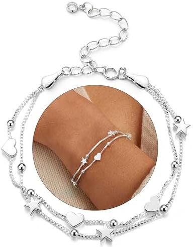 CASSIECA Pulsera Mujer 2 en 1 Pulsera Mujer De Ley 925, Regalos Originales para Mujer, Regalos San Valentin para Muje, Regalo Cumpleaños Mujer