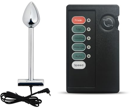 AMAZBEE Plug Anale in Acciaio Inossidabile con Scossa Elettrica Massaggiatore Prostatico Buttplug per Uomo Allenatore Anale Giocattoli Sessuali Elettro Analplug Tappo Scioccante (S,1)