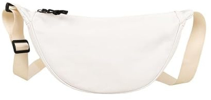SDFWGG Bolso Cruzado Bandolera Mujer Riñonera Hombre Casual Ligero Bolsa Crossbody Mujer Handbag For Women Bolso Hombro con Correa Ancha Ajustable Shoulder Bag(Blanco)
