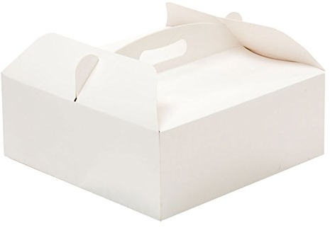 Decora, 0340203 Boîte à gâteau avec poignée, Idéale pour Conserver et Transporter des gâteaux, Fabriquée en Carton, Conditionnée Individuellement, 31 x 31 x 12 cm, Bianco