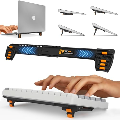 GPG2 ESC Flip Pro - Supporto per tastiera per computer, regolabile e inclinabile, per una digitazione ergonomica, rialzo minimalista con piedini antiscivolo, supporto estensibile adatto alla maggior