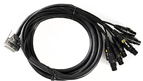 MUSIC STORE Multicore/Studio 8, DB25-XLRf 3 m, Hochwertiges Multicore-Kabel, Einzeln Gewebeummantelte Aderpaare, Kompatibel mit Mischpulten und A/D-Wandlern, Standard DB-25, D-Sub-Stecker, 8x XLR