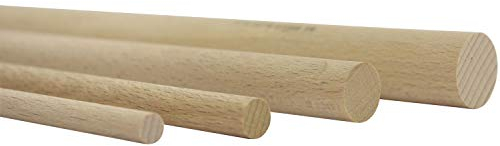 vasalat Holzstäbe glatt zum Basteln 100cm x 7mm Buche Natur Inhalt 12 Stück