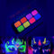 Pintura de luz negra maquillaje uv, sombras de ojos uv, paleta de sombras de ojos de colores neón, pintura brillante en la oscuridad cara paleta neon 8 colores
