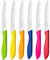 targzier Frühstücksmesser Set 6-teilig,Brötchenmesser Wellenschliff,Bunt Brotzeitmesser,Tomatenmesser,Buttermesser,Scharfes tafelmesser wellenschliff,Spezialklingenstahl,Spülmaschinenfest,Multicolor