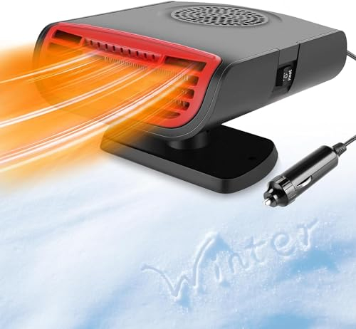 Leaflai Autoheizung, Tragbare 12-V-Autoheizung mit ergonomischem Griff zum Anschließen des Zigarettenanzünders, Winter-Autoheizungsset für kleine Fahrzeuge