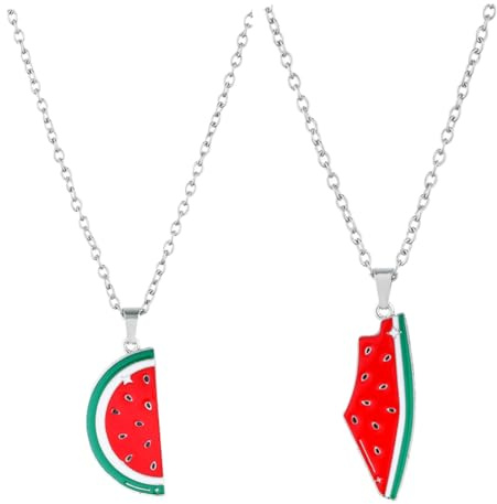 WOFASHPURET Watermelon Pendant Necklace for Women Dainty Lightweight Summer Beach Neck Jewelry Stylish Teen Girls Accessory