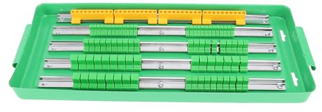 Bärbar sockel organiseringsbricka | aluminiumskena med dubbla lagersystem | säker hållare för uttag/bit/verktyg | ergonomiskt handtag, ABS + aluminiumkonstruktion