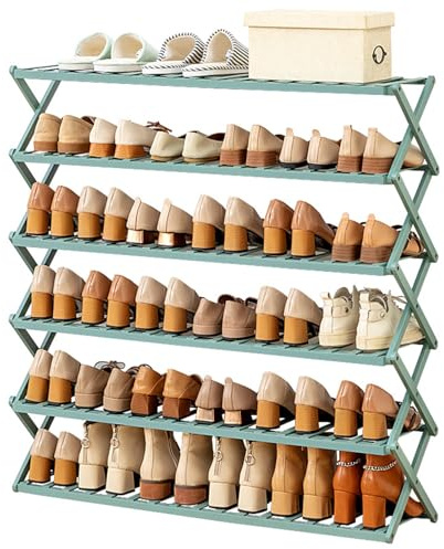 Scarpiera verticale salvaspazio pieghevole a 5 ripiani in bambù, per corridoi, soggiorni e armadi, soluzione ecologica