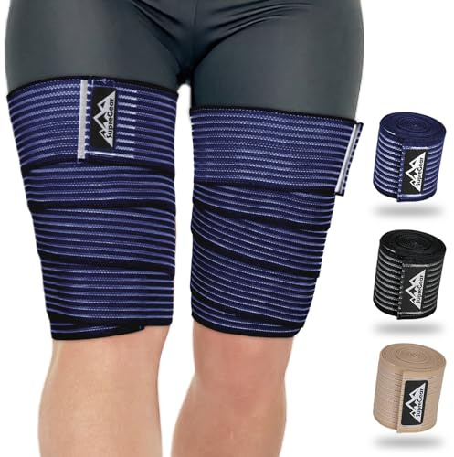 supregear 2 Pcs Hamstring and Thigh Compression Wraps, Adjustable Thigh Brace for Muscle Sprain, Quadricep Support Sleeve for Men and Women, Elastic Bandages for Knee Calf Arm Leg, 200 cm/79 in