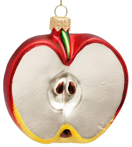 SIKORA Apfel besondere Weihnachtskugel Glas Christbaumschmuck Deko Figur Weihnachten Anhänger Ornament - Premium Line - BS058