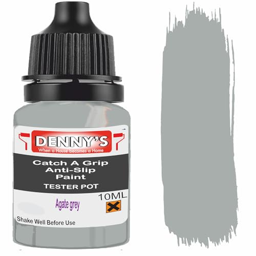 Catch A Grip Anti Slip Floor Paint – Non Slip Coating for Steps, Railings & Garages – 170 Colours, High Adhesion, Quick Dry, Multiple Sizes (Agate grey, 10ml Tester Pot)