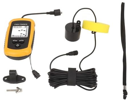Vistreck Bärbar Fish Depth Finder med LCD-skärm - Handhållen Fish Finder 200kHz Ekolod för kajak- och Båtfiske