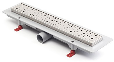 Duschränna golvbrunn rostfritt stål avloppsavlopp platt 75 cm modell: Drops