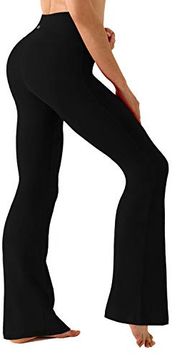 BUBBLELIME 29/31/33/35/37 3 Styles Women's High Waist Bootcut Yoga Pants Basic/Side Pockets Tummy Control Workout Flared - Basic Nylon_Black M-37 Inseam