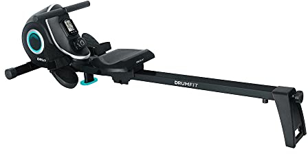 Cecotec Máquina de Remo Plegable DrumFit Rower 7000 Regatta. Resistencia Magnética, 10 Niveles, Volante de Inercia 7 Kg, Deslizamiento Silencioso, Display LCD, Reposapies y Ruedas
