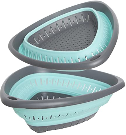 Bilieasy Passoire de cuisine pliable et passoire alimentaire, respectueuse de l'environnement, non toxique, facile à nettoyer (turquoise, 1 pièce)