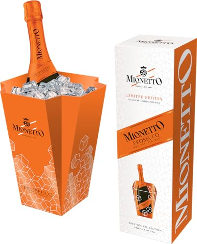 Mionetto Prosecco Brut Treviso DOC Chiller Gift Pack | Prosecco 75cl with Ice Bucket Box (11% ABV) Glera Grapes | Perfect for Gifting & Celebrations | Made in Italy