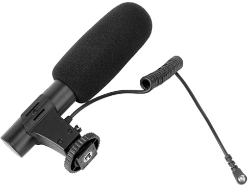 Gatuida Micrófono Condensador Direccional para Cámara DSLR Grabación Profesional Reducción De Ruido Compatible con Nikon para Entrevistas y Fotografía