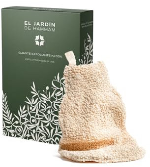 El Jardín de Hammam - Guanto Kessa Premium - Spugna da bagno, Guanti da doccia - Guanto Kesa - Guanto esfoliante - Scrub corpo - Un must con sapone nero