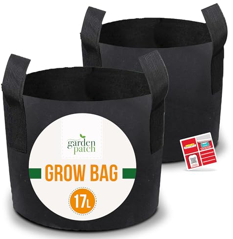 SOL 2pk 17L Fabric Grow Bags Ideal for Potato Planters & Vegetable Planters Backyard Vegetable Growing Bags Home Gardening Potato Bags for Growing Potatoes, Potato Grow Bags for Gardening Sticker