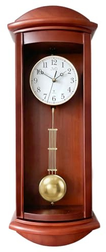 JVD NR-24020/23 Orologio a pendolo in legno da parete con movimento al quarzo radiocontrollato suoneria wenstminster