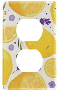 Spring Lavender Lemons Fresh Decorative single switch plate covers unique wall plates tapa para interruptor de luz 4.53 x 2.76 Toggle Switch
