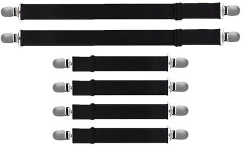 Yhsioaklo Tablecloth Holder Strap, Set of 6 Elastic Bands Secured Sheet, Adjustable Under Table, Bra Belt for Camping Outdoor Events for Banquet